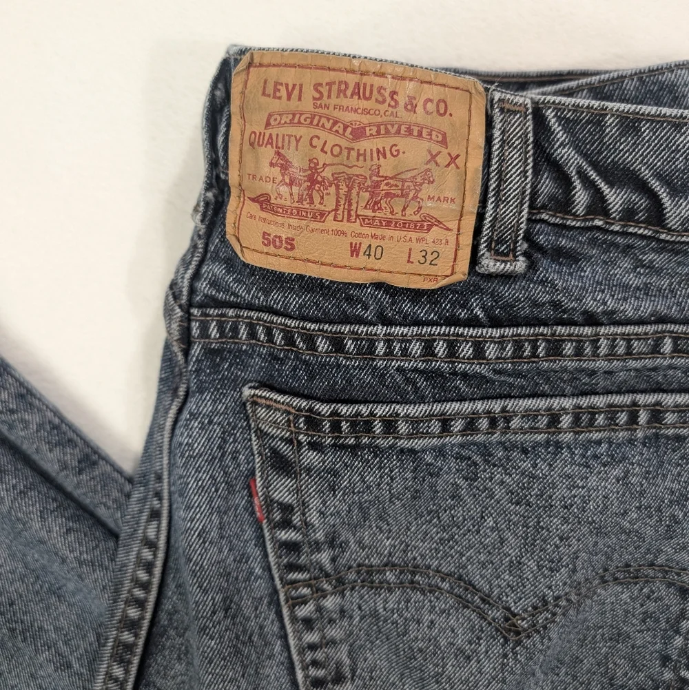 Vintage 90s Levi’s 505 Navy Acid Wash Jeans | Retro Grunge Streetwear‎ 40x32